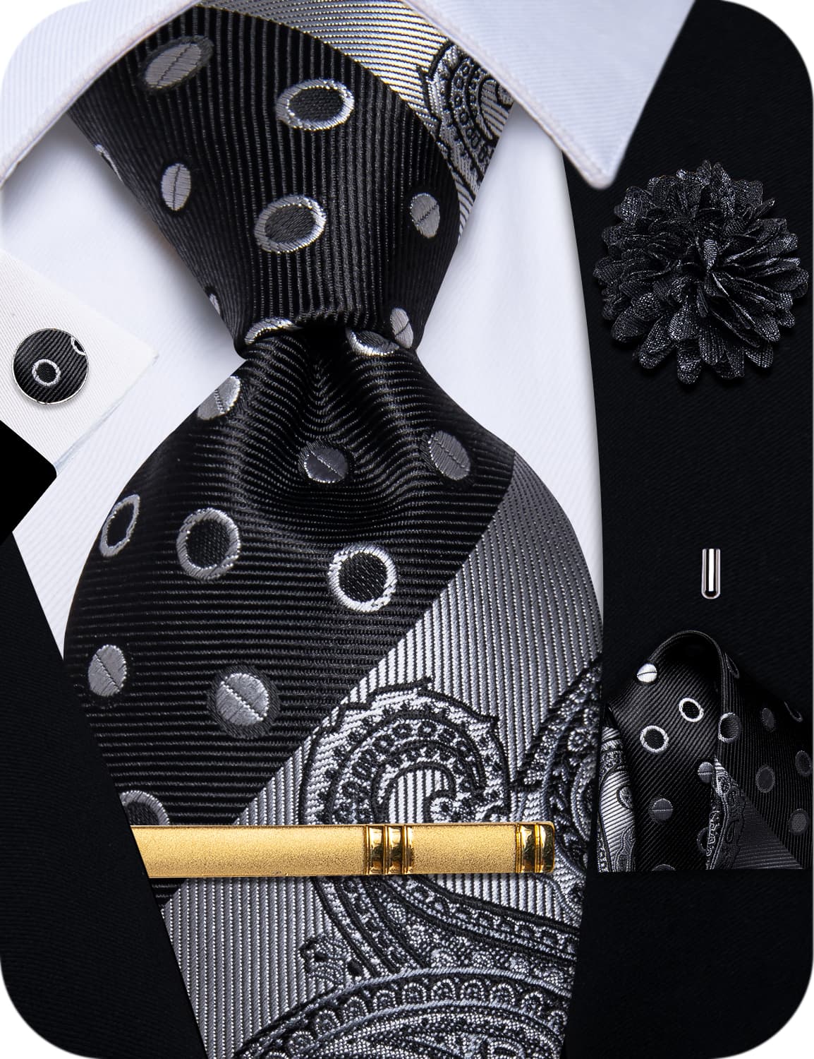 Men's Tie / Valentines Day Gift buy / Groomsmen Necktie / Art Necktie/ Pained Necktie/ Styling Necktie/ Luxury necktie / Black Dandelions Tie