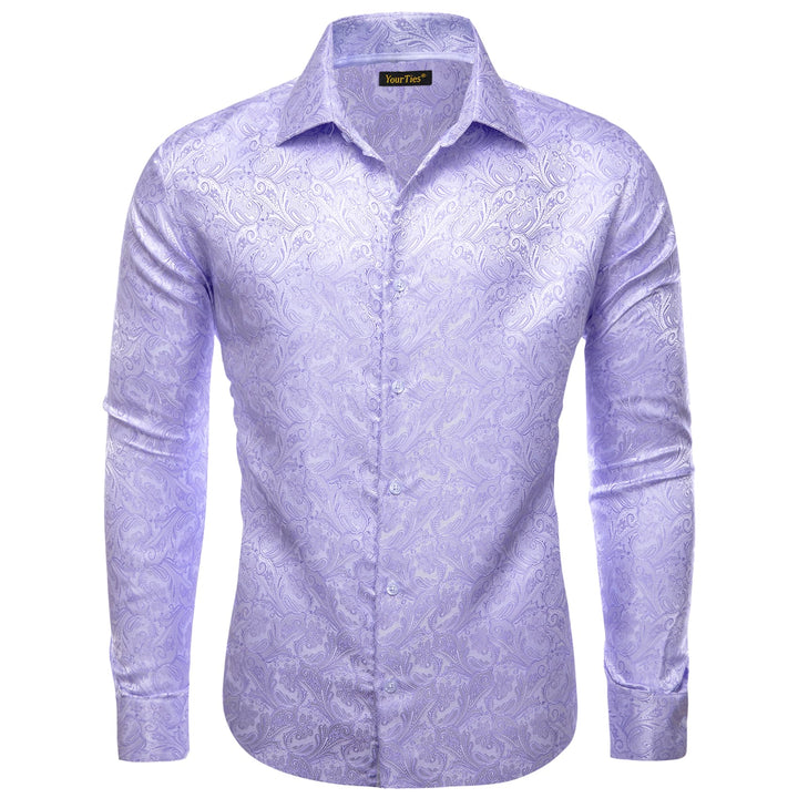 YourTies Wedding Shirts Lavender Purple Jacquard Paisley Dress Shirt