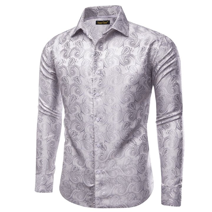 pink silver long sleeve shirt