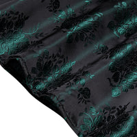 Men's Floral Shirt Long Sleeve Deep Green Jacquard Silk Shirt