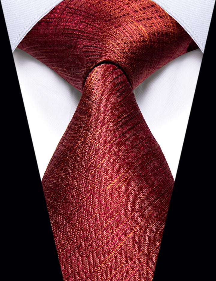 Classic Red Plaid Silk Necktie