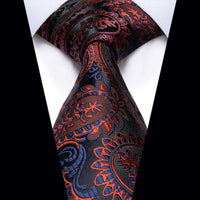 Black Blue Red Paisley Silk Necktie
