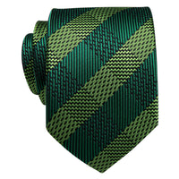 YourTies Deep Green Lime Green Checkered Ties Men's Silk Plaid Necktie