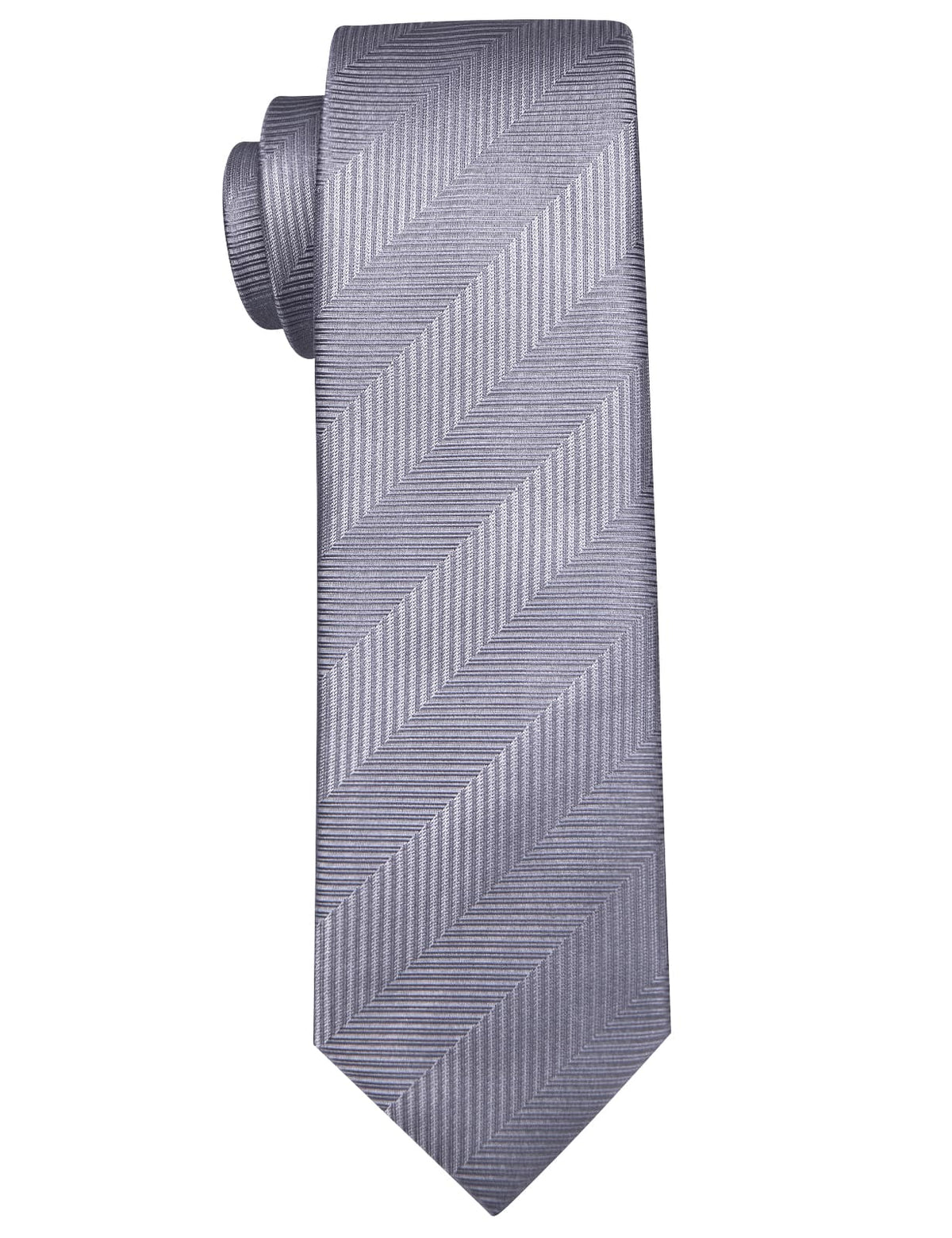 YourTies Dark Grey Neck Tie Geometric Mens Silk Striped Necktie