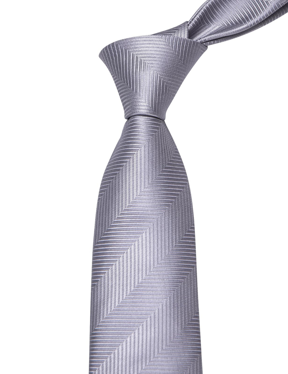 YourTies Dark Grey Neck Tie Geometric Mens Silk Striped Necktie