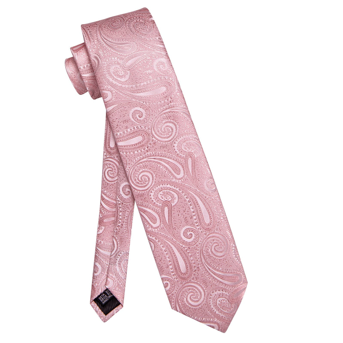 YourTies Light Pink Wedding Tie Mens Paisley Silk Jacquard Necktie