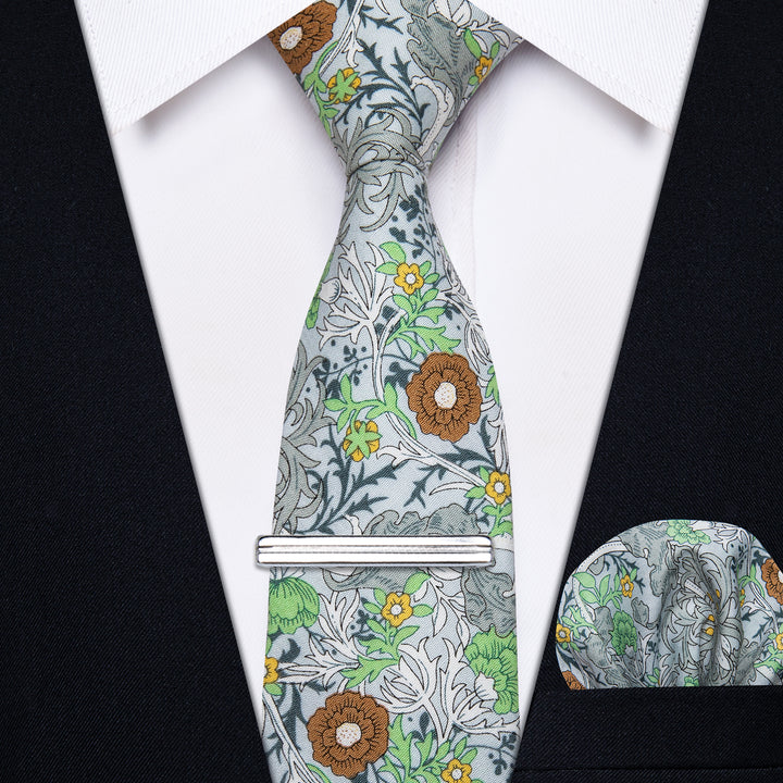 light blue floral tie