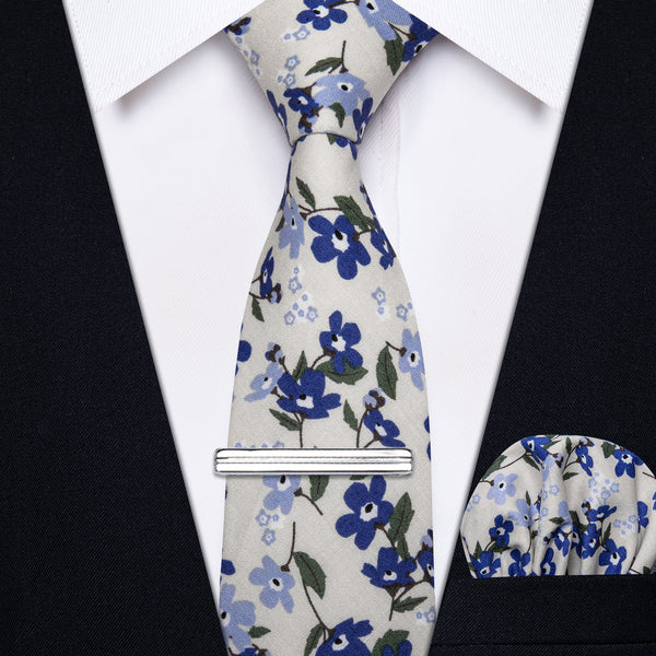 blue and white ties