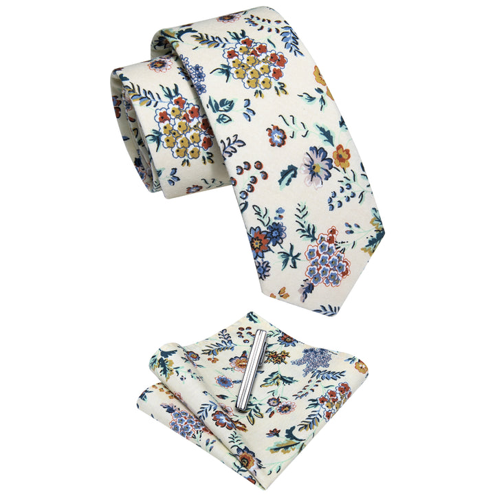 white floral tie skinny neckties