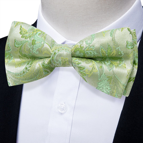 YourTies Bowtie for Men Laurel Green Floral Bowtie Pre-tied Bowtie Wedding