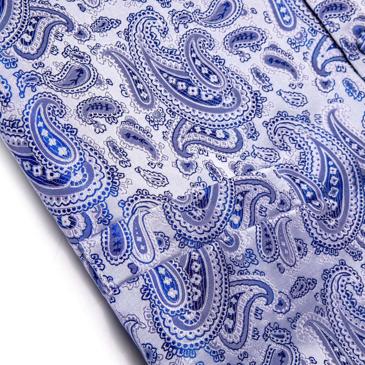 YourTies Sky Blue V-Neck Waistcoat Mens Silk Paisley Vest Necktie Set