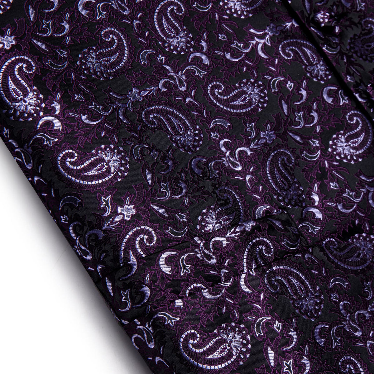 YourTies Dark Purple V-Neck Waistcoat Mens Paisley Vest Necktie Set