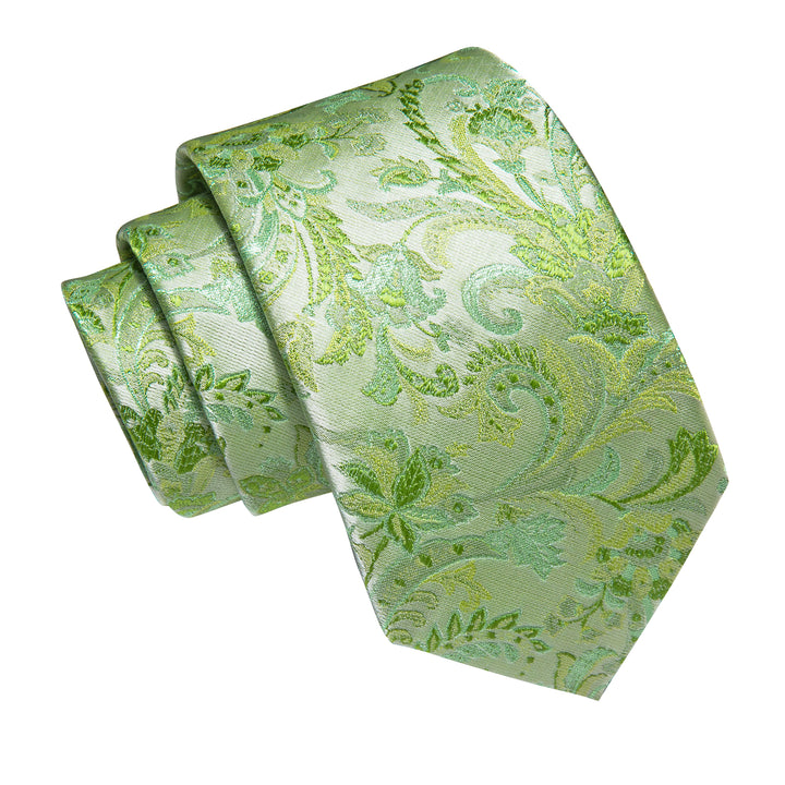 green floral ties