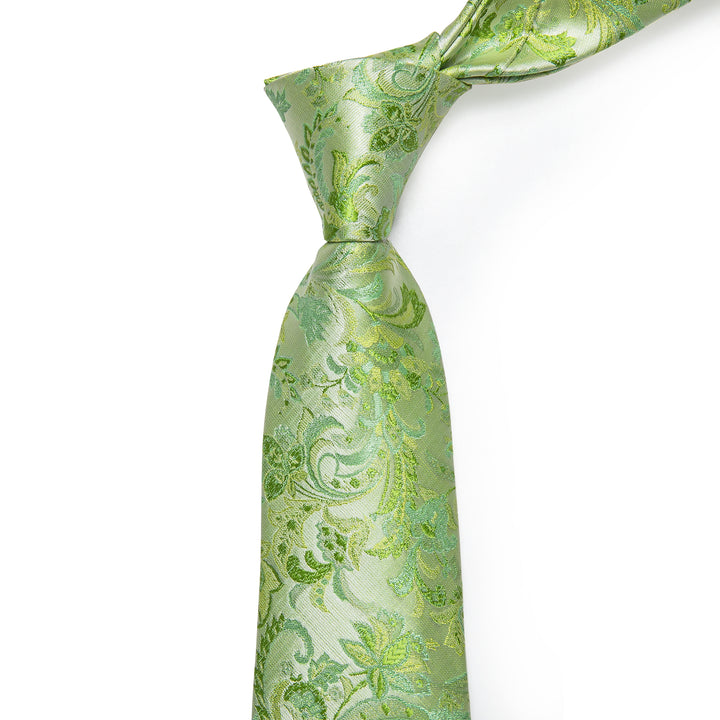 sage green floral tie