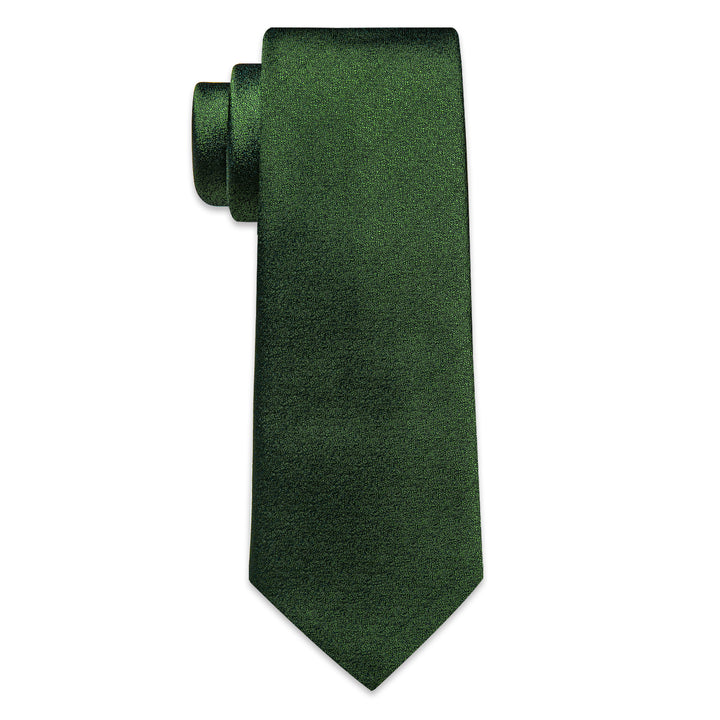  Shining Grass Green Solid Men's Necktie Hanky Cufflinks Set