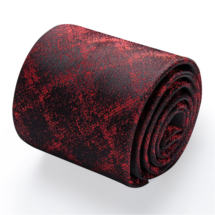 Men's Tie Black Dark Red Jacquard Novelty Necktie Set