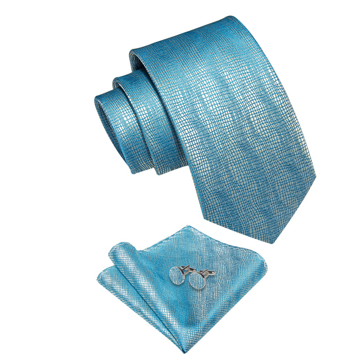 YourTies Gradient Blue Tie Silver Novelty Men's Necktie Set