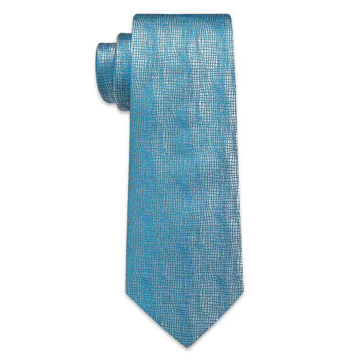 YourTies Gradient Blue Tie Silver Novelty Men's Necktie Set