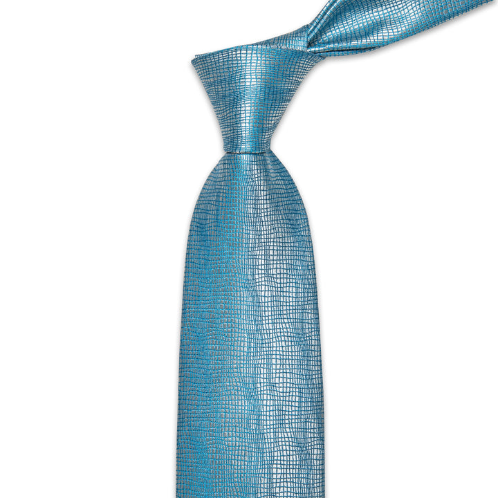 YourTies Gradient Blue Tie Silver Novelty Men's Necktie Set