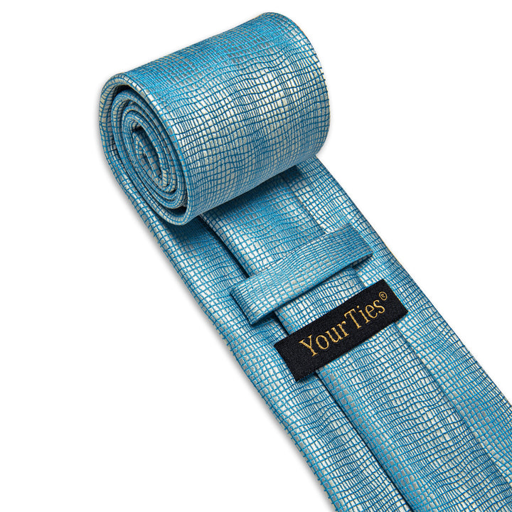 YourTies Gradient Blue Tie Silver Novelty Men's Necktie Set