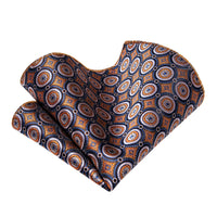  Orange Tie Novelty Necktie Pocket Square Cufflink Set for Men