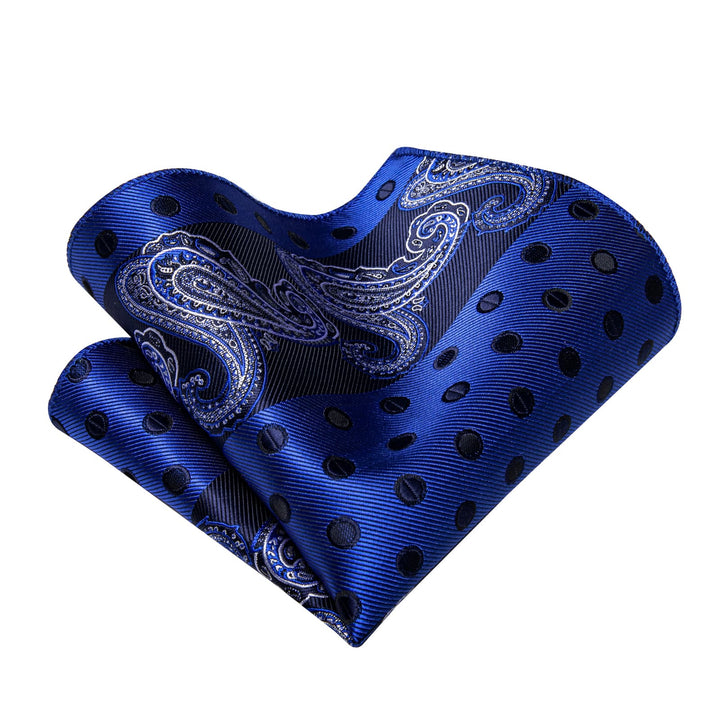 blue striped tie Navy Blue polka  dots necktie for men 