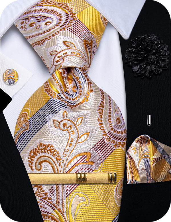 yellow floral tie