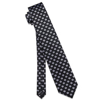 s Black Ties Silver Grey Jacquard Pattern Men's Necktie Set