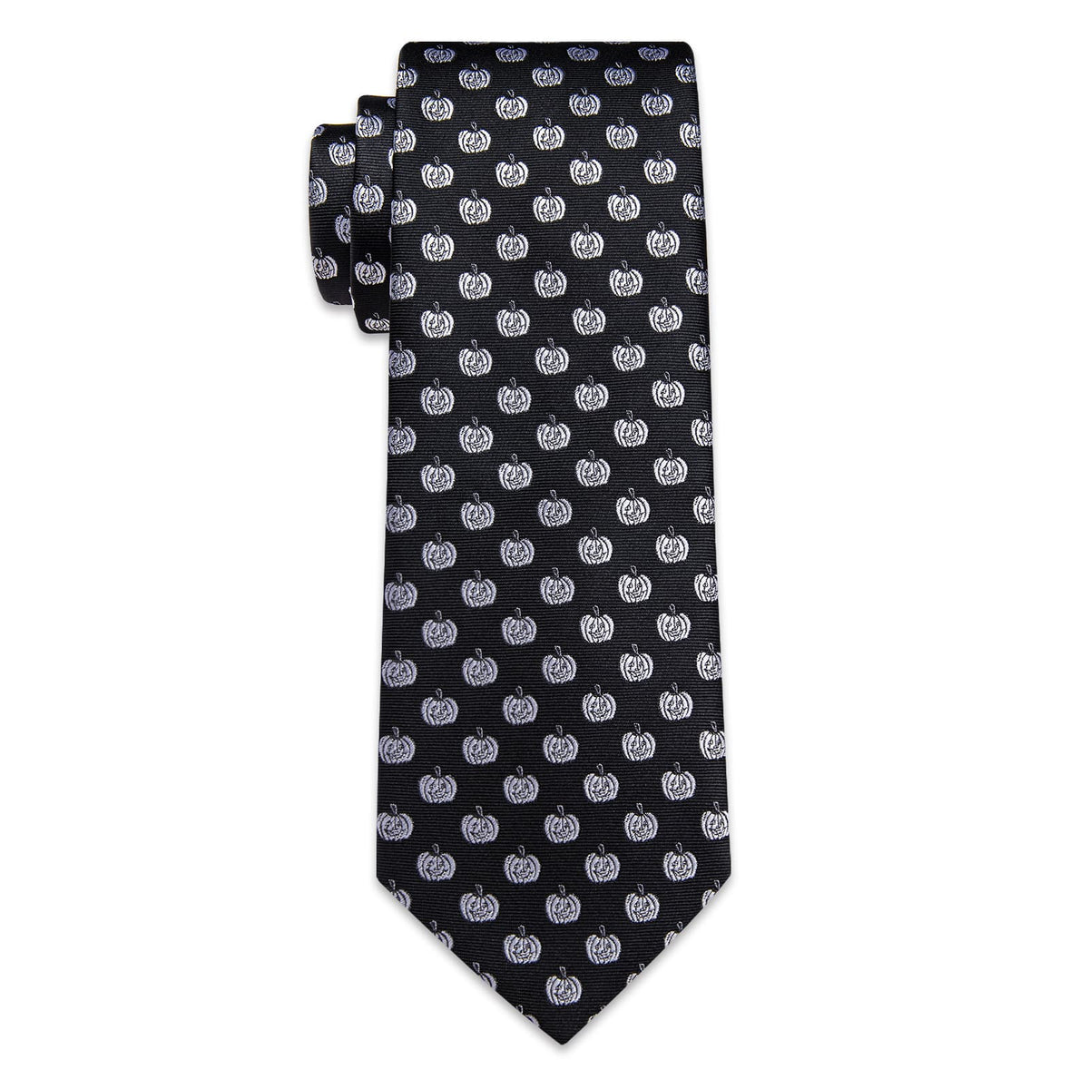 s Black Ties Silver Grey Jacquard Pattern Men's Necktie Set