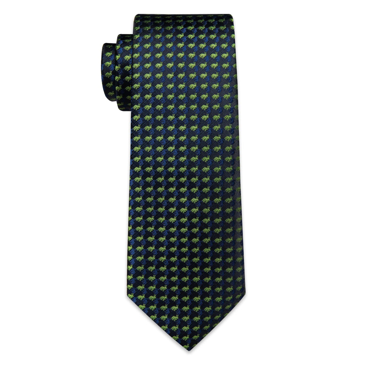 Black Necktie Blue Lawn Green Novelty Tie Hanky Cufflinks Set