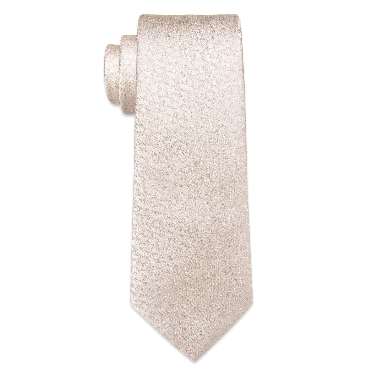 Bisque White Color Tie Novelty Jacquard Mens Wedding Tie Set