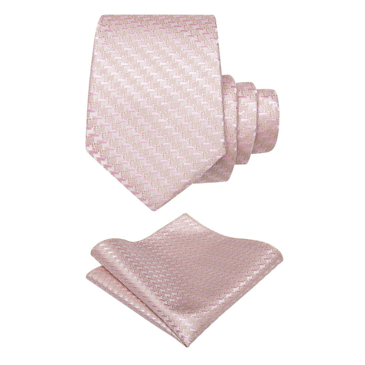  Light Pink Novelty Tie NeckTie Flower Brooch Set with Clip