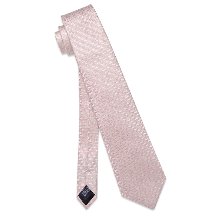  Antique White Necktie Rose Pink Novelty Men's Wedding Tie Set