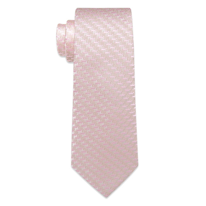  Antique White Necktie Rose Pink Novelty Men's Wedding Tie Set