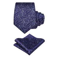 Deep Purple Tie Novelty NeckTie Flower Brooch Set with Clip