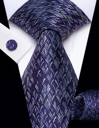 YourTies Dark Purple Tie Lavender Purple Novelty Men's Wedding Tie Set