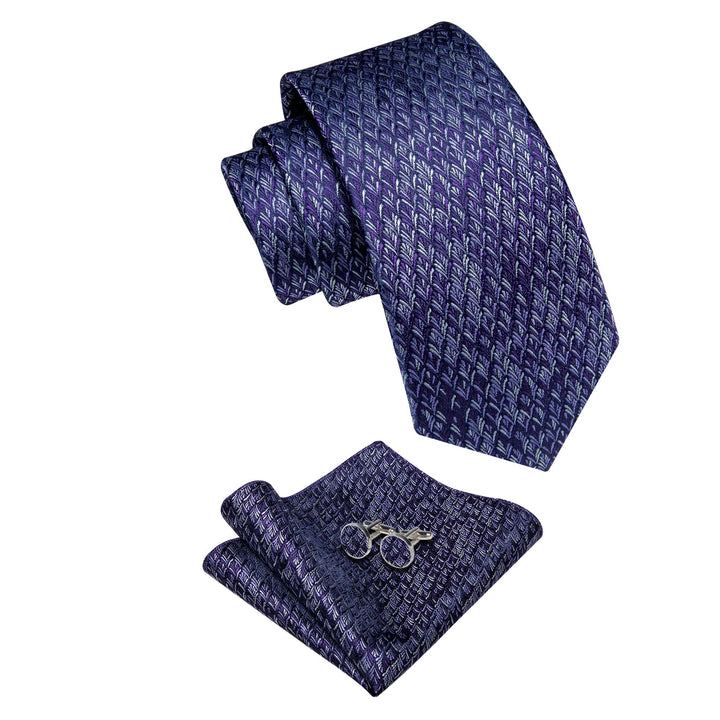 Dark Purple Tie Lavender Purple Novelty Men's Wedding Tie Set