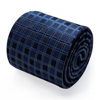 YourTies Deep Blue Plaid Tie Men Silk Necktie Hanky Cufflinks Set