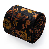 YourTies Mens Black Ties Gold Jacquard Neck Tie Hanky Cufflinks Set