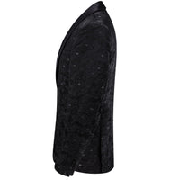 YourTies Classic Black Floral Silk Shawl Collar Wedding Suit for Men