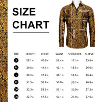 size chart for Men's Windsor Collar Long Sleeve Shirt