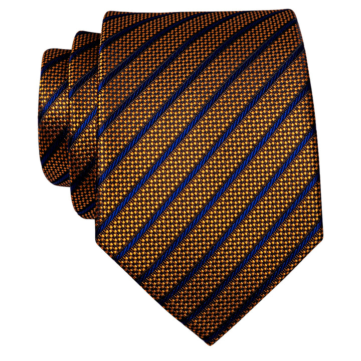 Brown Navy Blue Striped Necktie for men 