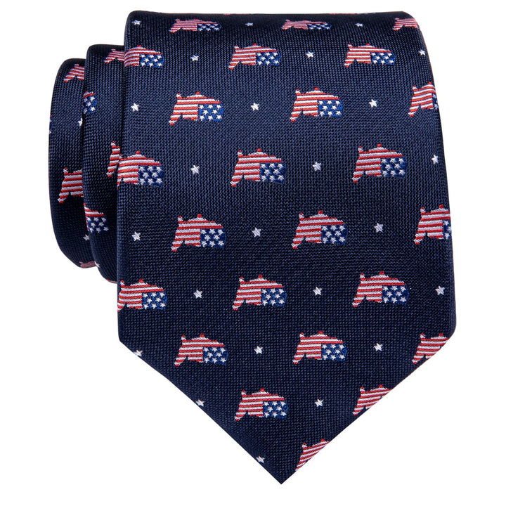 YourTies Navy Blue Novelty Silk Necktie for Men 