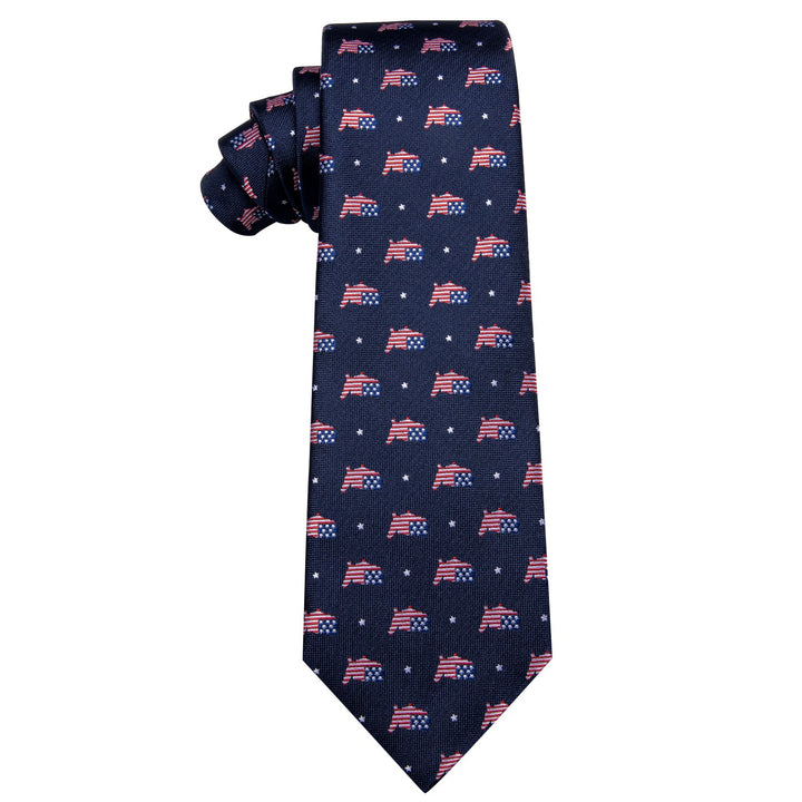 YourTies Navy Blue Novelty Silk Necktie for Men 