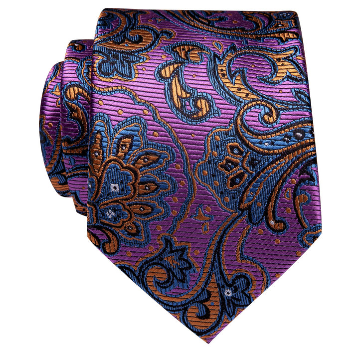 Light Lavender Purple Tie Floral Silk Wedding Necktie for Men