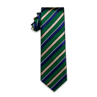 Blue Beige Green Strioed Necktie