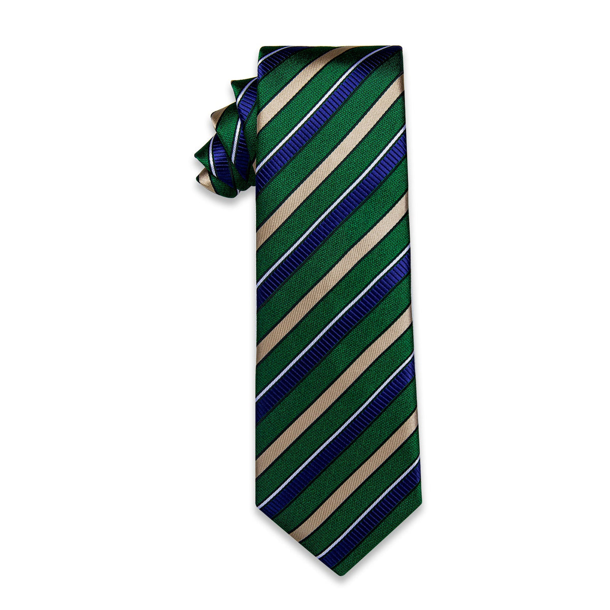 Blue Beige Green Striped Necktie tie stripes
