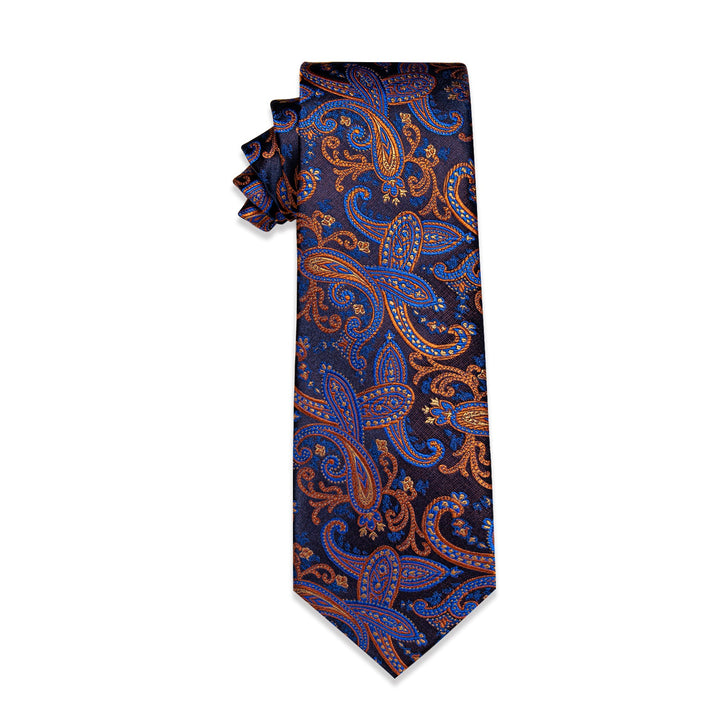 YourTies Purple Paisley Tie Mixing Color Blue Orange Mens Silk Necktie