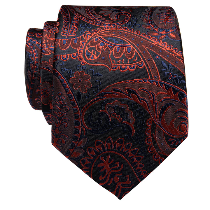 Red Men's Tie Black Blue Red Paisley Silk Necktie for Men