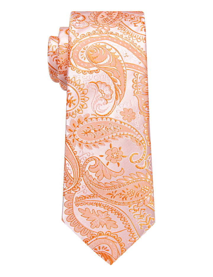 pink and orange floral tie